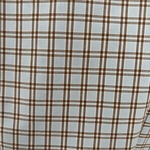 Men's Brown and White Plaid Shirt